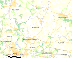 Map commune FR insee code 56175